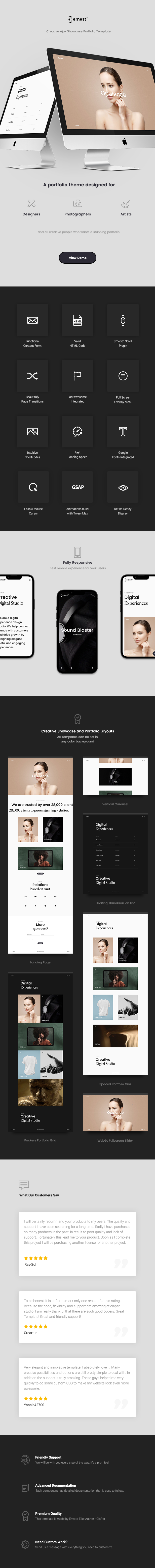 HTML showcase portfolio Ernest