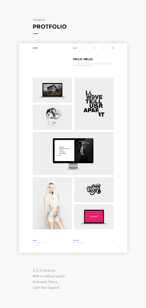 minimal portfolio holver wordpress theme
